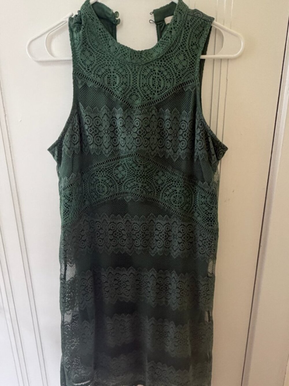 Miami Green Lace Sleeveless Shift Dress Size Medium